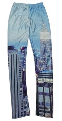 Svetlomodré športové legíny s domy