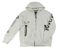 Biela prepínaci mikina s nápisom a kapucňou C&A