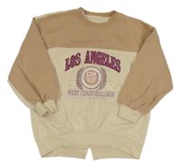 Béžovo-hnedá mikina s potlačou Primark