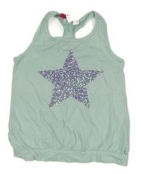 Světlemodrý top s hvězdou z flitrů 