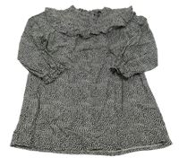 Čierne vzorované šaty s volánikom Next