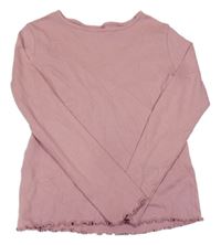 Staroružové rebrované tričko H&M