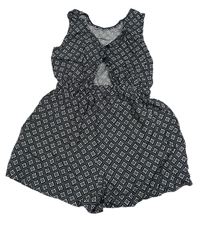 Čierno-biely vzorovaný kraťasový overal zn. PRIMARK