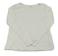 Biele rebrované tričko H&M