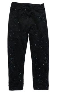 Černé plyšové třpytivé legíny Primark