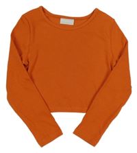 Oranžové rebrované crop tričko Matalan