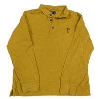 Horčicové polo tričko s nášivkou Next