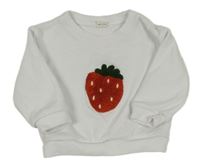 Biela mikina s jahodou