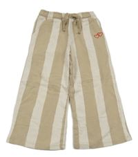 Hnědo-béžové pruhované široké tepláky se srdíčky Next