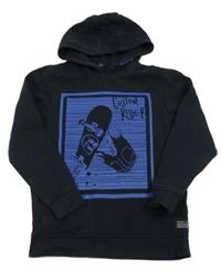 Čierna mikina so skejťákem a kapucňou George