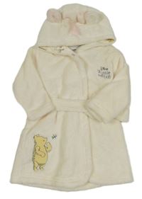 Nové - Smotanový plyšový župan s Púem a kapucňou Disney
