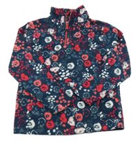 Tmavomodro-ružová kvetovaná fleecová funkčná mikina Dare 2B