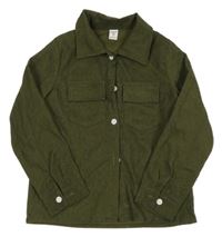 Khaki menšestrová košeľa Shein