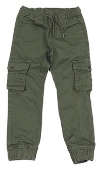 Khaki teplákové cuff rifle s kapsami Topolino