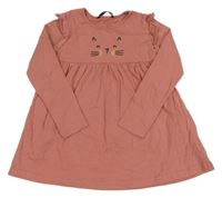 Ružové bavlnené šaty s mačičkou George