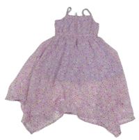 Lila kvetované šifónové šaty Dopodopo