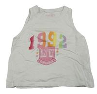 Biely crop top s číslom Primark