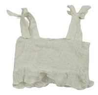 Biely žabičkový crop top Shein