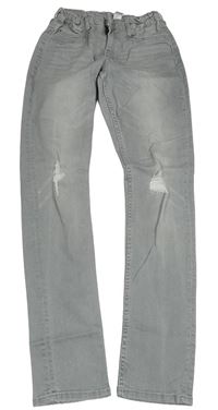 Šedé skinny rifle s dírami H&M