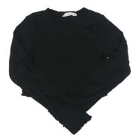 Čierne rebrované crop tričko Candy Couture