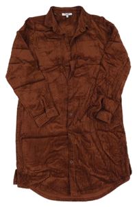 Hnědé manšestrové propínací šaty Fish&chips