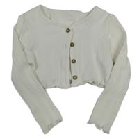 Biele rebrované crop prepínaci tričko George