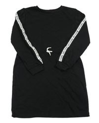 Černé teplákové šaty s proužky C&A