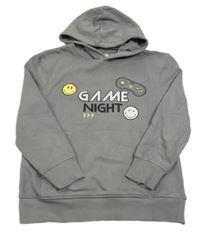 Sivá mikina s potlačou a kapucňou Smiley World