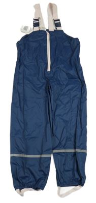 Nové - Tmavomodré šusťákové nepromokavé laclové kalhoty Impidimpi