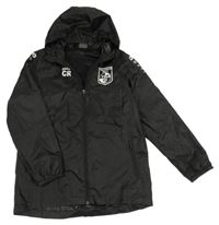 Černá šusťáková fotbalová bunda s kapucí Jako