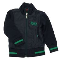 Tmavomodrá teplákovo/šusťáková bundomikina s logem Hugo Boss