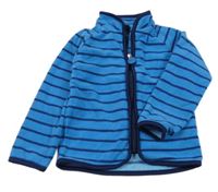 Modro-tmavomodrá pruhovaná prepínaci fleecová mikina Tchibo