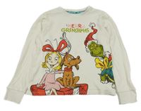 Smotanové crop tričko s Grinchem George