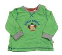 Zeleno-sivé tričko s kovbojem Liegelind