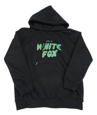 Čierna mikina s nápisom a kapucňou