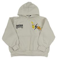 Smetanová oversize mikina Pikachu s kapucí Zara