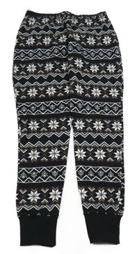Černo-šedé vzorované pyžamové kalhoty George 