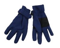 Tmavomodré softshellové prstové rukavice Pusblu