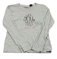 Šedé melírované triko s nápisem Pocopiano