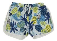 Světlemodré teplákové kraťasy s ananasy Tu