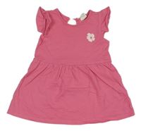 Ružové bavlnené šaty s kvietkom H&M