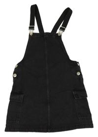 Tmavosivé na traké rifľové cargo šaty C&A