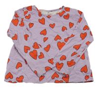 Levandulové tričko so srdiečkami H&M