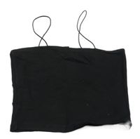 Čierny crop top so špagetovými ramínky New Look