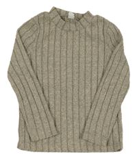 Sivý rebrovaný sveter Shein