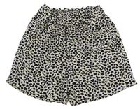 Čierno-bielo-ružové vzorované kraťasy Only