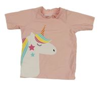 Světlerůžové UV tričko s jednorožcem Alive 