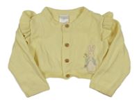 Žlté prepínaci svetrové bolerko s Peter Rabbit a volánikmi