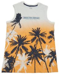 Bielo-oranžové tielko s palmami C&A