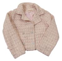 Nové - Světlerůžovo-zlatý vzorovaný crop kabátek Kids Star